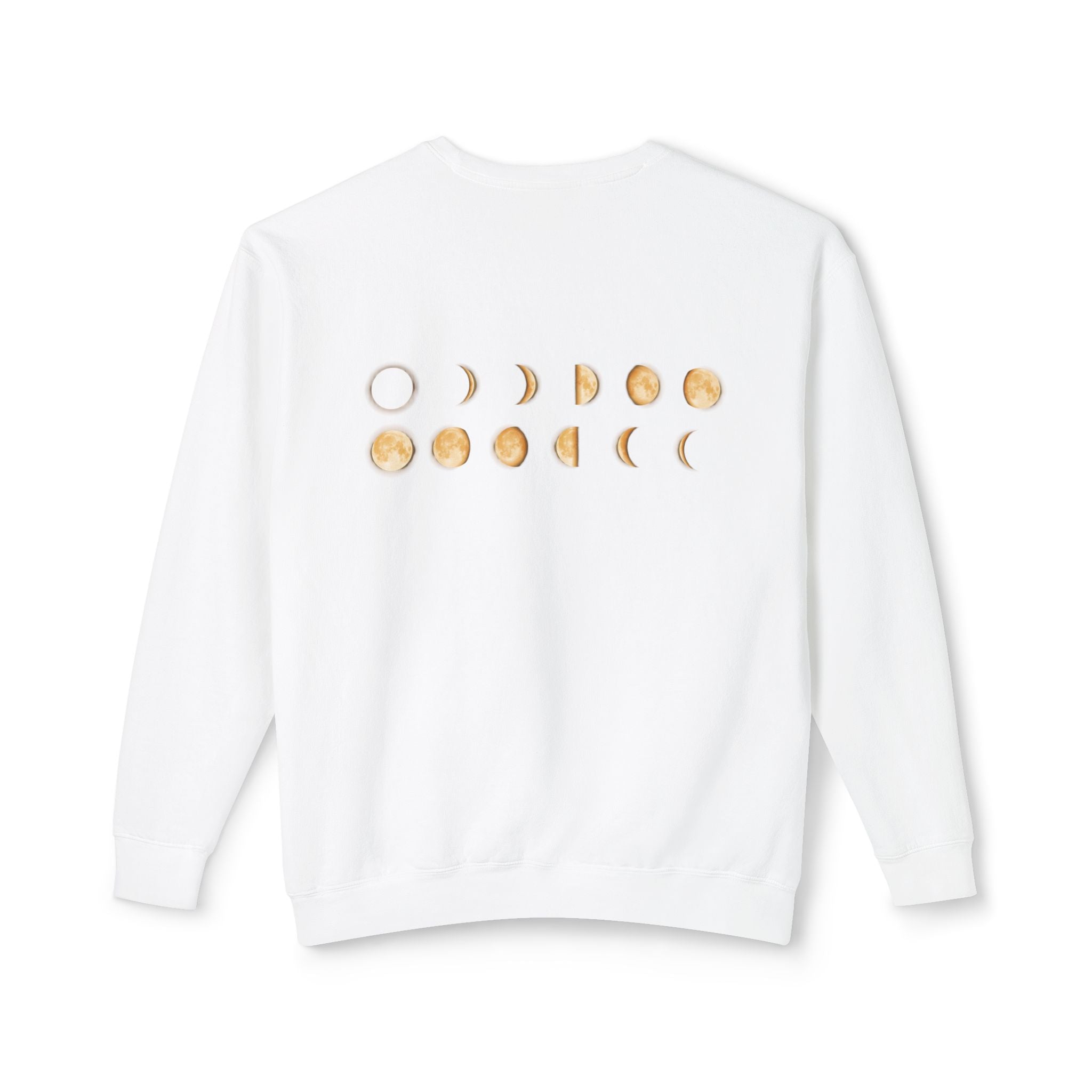 Moon Phase Crewneck Sweatshirt — Minimal Gold Lunar Design